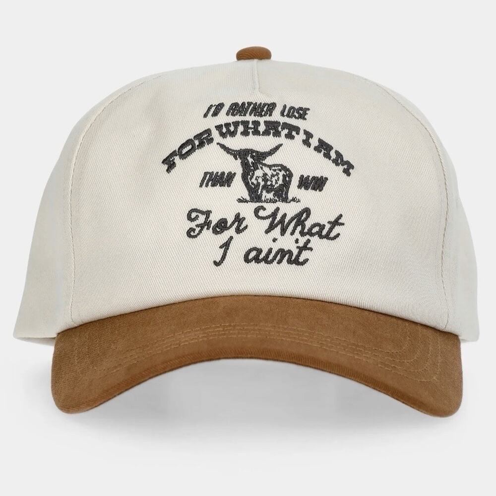 Kacey Musgraves Lee Adjustable Snapback Baseball Cap White/Brown Unisex One Size